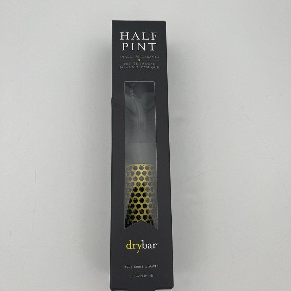 Drybar Half Pint Small Round Brush 1.75" Ceramic Adds Curls &β Waves Comb Yellow